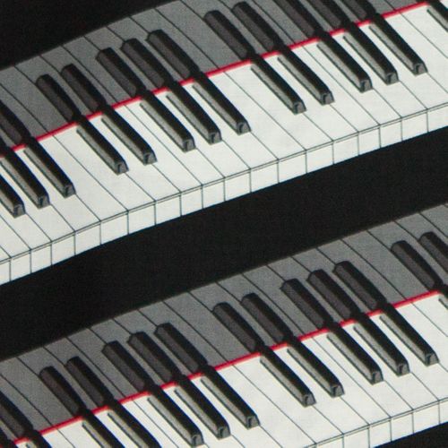 Zwarte katoen met pianotoetsen